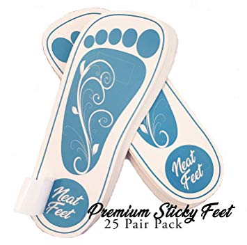 25 Pairs (50 feet) Premium Disposable Spray Tanning Sticky Feet; Stick on Feet; Stick On Sole Protector for Sunless Tanning