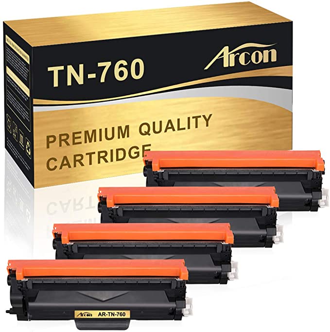 Arcon Compatible Toner Cartridge Replacement for Brother TN760 TN-760 TN730 Brother HL-L2350DW DCP-L2550DW MFC-L2710DW HL-L2395DW MFC-L2750DW HL-L2370DW HL-L2390DW Printer Toner Ink (Black, 4-Pack)