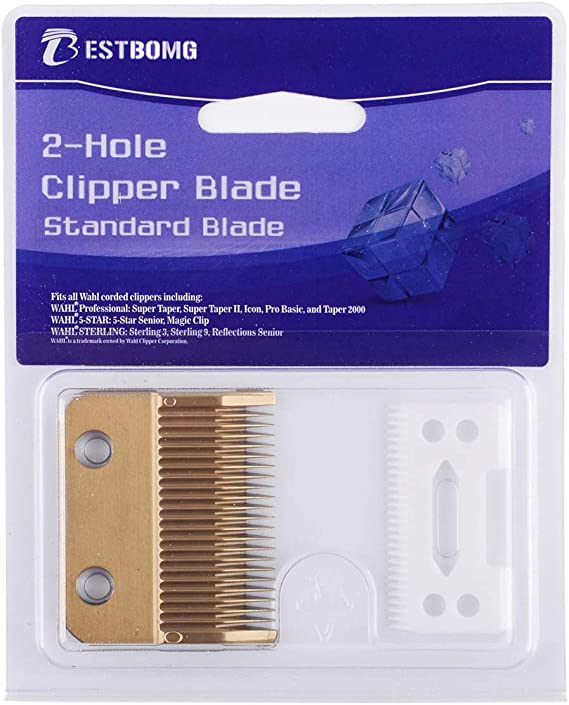Professional Animal Standard Adjustable Replacement Blades #1037-400 -Compatible with Wahl Clippers #30-15-10 Ceramic Dog Blade Set,Gold