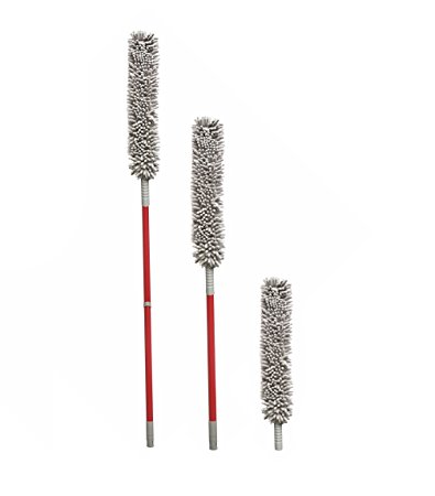 Extendable Microfibre Duster Magic Duster Rod Clay:Roberts Home Dusting Dust Collector Microfiber Rod (Grey)