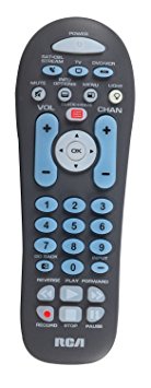 RCA RCR314WR 3-Device Big Button Dual Navegation Remote TV/SAT/CBL/Stream, DVD/VCR, Partially Backlit Keypad