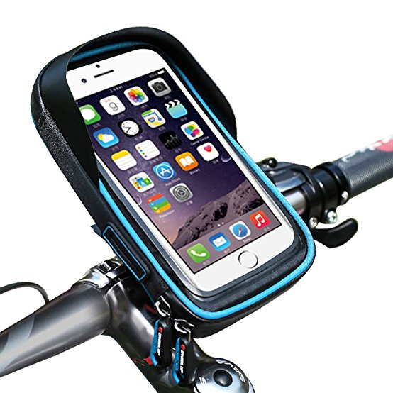 Bike Handlebar Bags - Wzpiss Rainproof Waterproof Universal Pouch Holster Case Touch Screen Phone Case 360 Degree Rotary Stand for iPhone Samsung Galaxy Note LG Cellphone Below 6.0 Inch