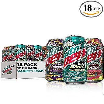 MTN DEW Baja Tropics 3 Flavor Variety Pack, 12oz Cans, (18 Pack), Limited-Time Only