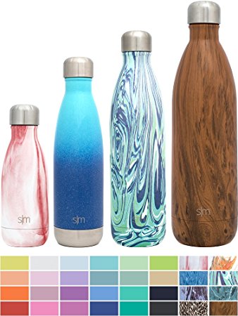 Simple Modern Wave Water Bottle - Vacuum Insulated 18/8 Stainless Steel - 4 Sizes in 40  Colors