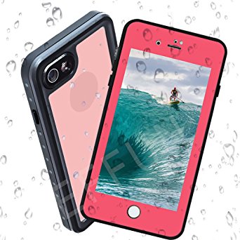 Waterproof Case iPhone 7 Plus, EFFUN DOTTIE Style IP68 Certified Waterproof Shockproof Dirtproof Full Sealed Case Cover for iPhone 7 Plus (5.5 inch) Pink [New Version]--BUY FROM FACTORY STORE: EFFUN