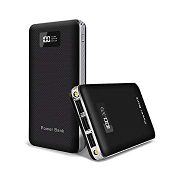 DCAE Portable Charger 20000mAh Ultra High Capacity Power Bank with 3 USB 4.1A Output, External Battery with Digital Display Smart Charging Technology for iPhone, iPad & Samsung Galaxy & More-Black