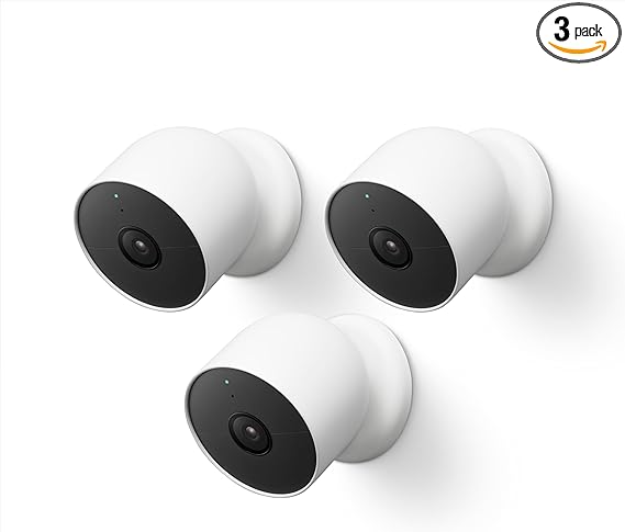 Google Nest Cam Outdoor or Indoor/Battery - 2nd Generation (3 Pack)