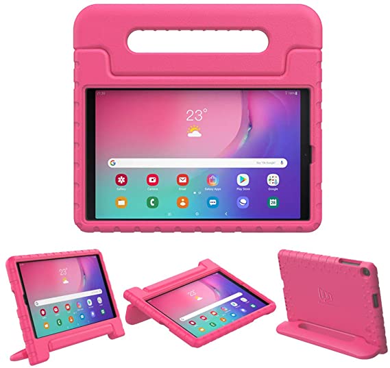 Dadanism Samsung Galaxy Tab A 10.1" 2019 Case Fit Model SM-T510/SM-T515, Lightweight Shockproof EVA Kids-Friendly Protective Convertible Stand Cover with Handle Fit Galaxy Tab A 10.1" 2019 - Magenta