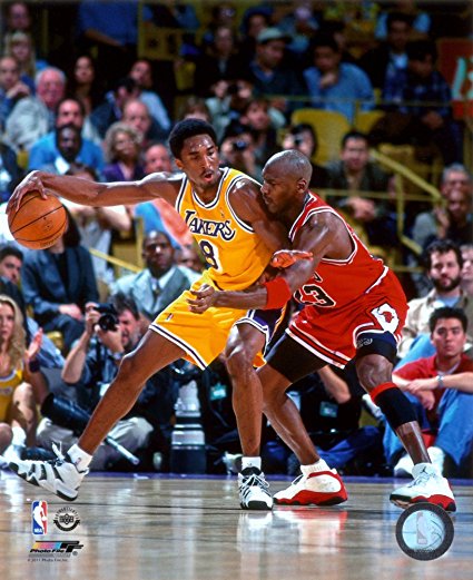 Michael Jordan & Kobe Bryant 1998 Action Glossy Photograph Photo Print