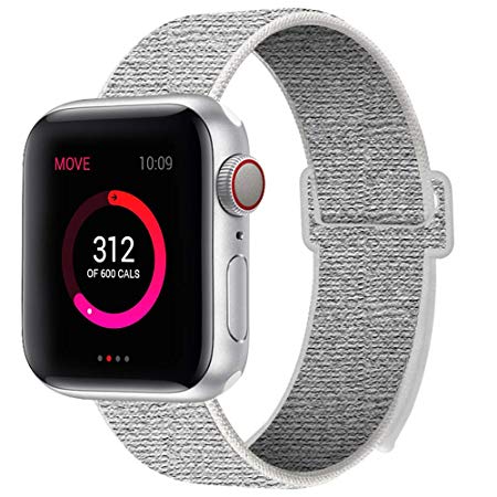 INTENY Sport Band Compatible with Apple Watch 38mm 40mm 42mm 44mm, Nylon Sport Loop, Strap Replacement for iWatch Series 4, Series 3, Series 2, Series 1