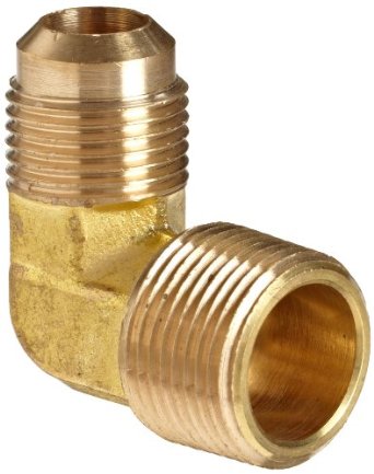 Anderson Metals Brass Tube Fitting 90 Degree Elbow 38quot Flare x 34quot Male Pipe