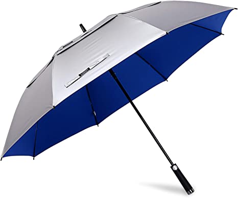 G4Free 62/68 Inch UV Protection Golf Umbrella Auto Open Vented Double Canopy Oversize Extra Large Windproof Sun Rain Umbrellas