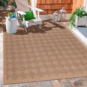 Carpetsale24 In- & Outdoor Teppich Wetterfest 140 x 200 cm Sisal & Jute Optik Natur - Teppich Waschbar, Wasserfest, Pflegeleicht, Flachgewebe - Ideal für Balkon, Garten, Terrasse und als Küchenteppich