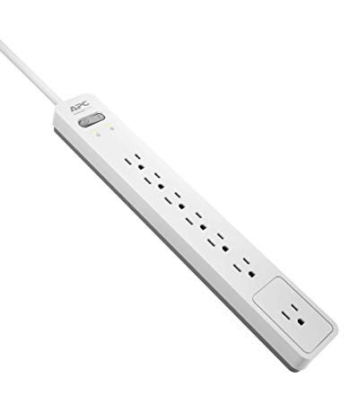 APC 7-Outlet Surge Protector Power Strip 1440 Joules SurgeArrest Essential (PE76WG)