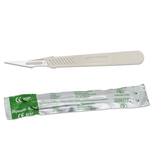 10pc Sterile Disposable Scalpel Stainless Steel #11 Angled Blade