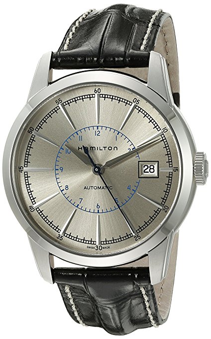 Hamilton Men's 'American Classic Railroad' Swiss Automatic Stainless Steel Dress Watch, Color:Black (Model: H40555781)