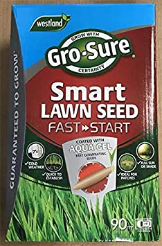Gro-Sure Aqua Gel Coated Fast Start Smart Grass Lawn Seed, 90 m2