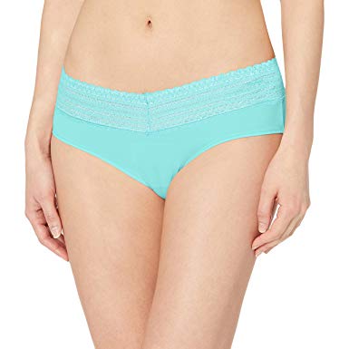 Warner's Women's No Pinching No Problems Lace Hipster Panty, Toasted Almond/Black Swirl Pant, Small