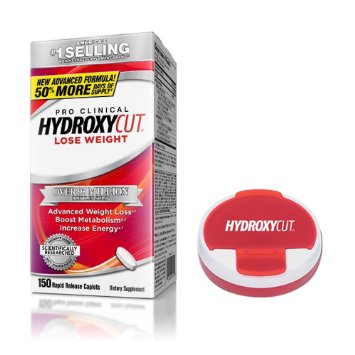 Hydroxycut Pro Clinical, America's #1 Selling Weight Loss Brand, 150 Caplets (/w Pill Organizer)