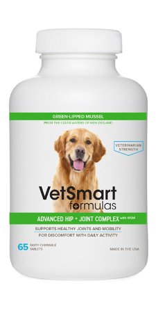 VetSmart Advanced Hip and Joint Complex with MSM - Provides Relief of Dog Joint Pain - 100 Natural Pain Relief - 30 Day Supply