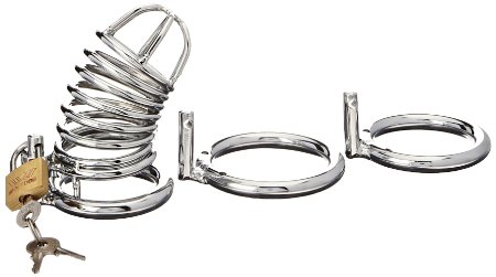 Utimi Triple Cock Rings(1.5Inch 1.75inch 2Inch) Chastity with Lock, Male Sex Toys (Silver)