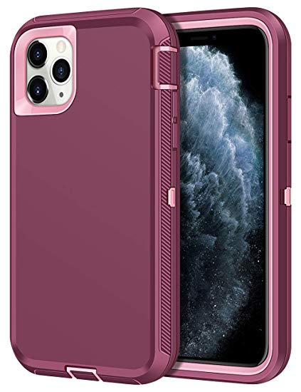 CHEERINGARY Case for iPhone 11 Pro Max Case Protective Shockproof Heavy Duty Anti Scratch Case iPhone 11 Pro Max Case for Men Women Dust Proof Antislip Case for iPhone 11 Pro Max 6.5 inches Wine Red