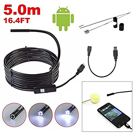 Industrial Endoscope USB 3.0 MP CMOS HD Borescope Waterproof Inspection Camera Snake Camera for Samsung Galaxy/Note/SONY/Nexus/Android system with OTG function (5.0 Meter Cable 5.5 MM)