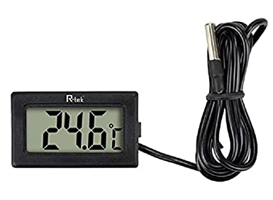 R-tek (DEVICE) Digital Thermometer with LCD for Fridges Freezers (Black/White)