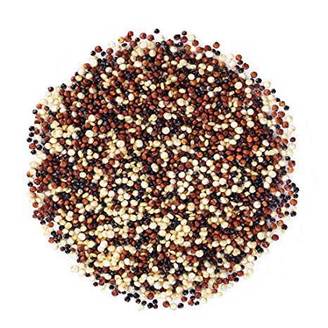Organic Tri-Color Quinoa, 20 Pounds — Non-GMO, Raw, Whole Grain, Non-Irradiated, Kosher, Vegan, Sproutable, Bulk, Three-Color or 3-Color Blend of White, Black and Red Quinoa
