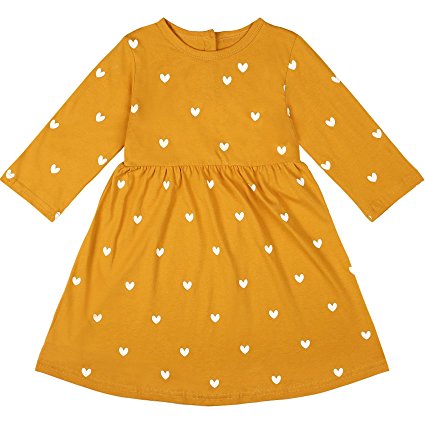 Ephex Girls Kid's Cotton Long Sleeve One-piece Dress
