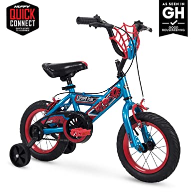 Huffy 12 inch Spider-Man Kid Bike Web Plaque Quick Connect, Red
