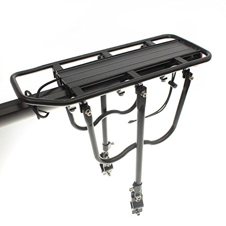 OUTERDO Aluminum Bike Carrier Bike Black Alloy Seatpost Mount Rear Rack Pannier Luggage Carrier Stand Bike Shelf