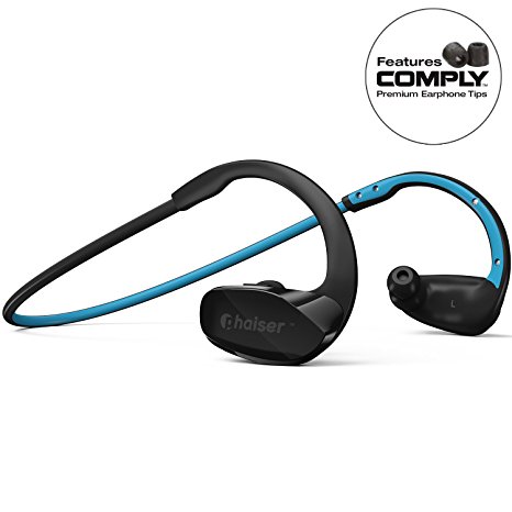 Phaiser BHS-530 Bluetooth Headphones Runner Headset Sport Earphones with Mic and Lifetime Sweatproof Warranty - Wireless Earbuds for Running, Oceanblue