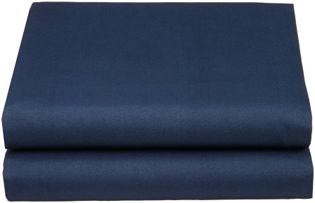 Cathay Luxury Silky Soft Polyester Single Fitted Sheet, Twin Size, Navy Blue