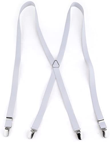 TopTie Men's Skinny Suspenders 1/2"inch (1.5CM) X-Back Clip Suspenders