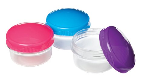 Sistema To Go Collection Mini Bites Food Storage Containers, 4.3 Ounce, Assorted Colors, Set of 3,