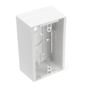 Leviton 42777-1WA Surface Mount Backbox, Single Gang, White, 1.89"