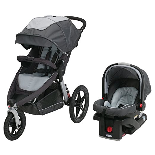 Graco Relay Click Connect Jogging Stroller Travel System, Glacier 2015