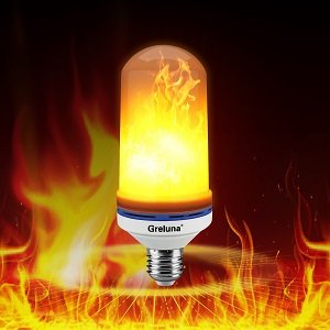 Greluna LED Flame Light Bulb,E26/E27 LED Flame Effect Fire Light Bulbs, Vintage Atmosphere Decorative Lamps for Festival Decoration/ Bars/Restaurants Home Decoration-New Version