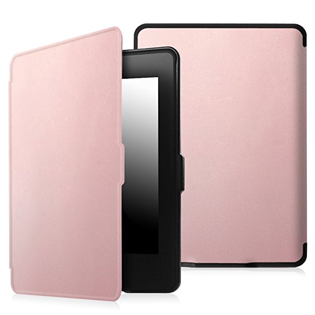 Fintie SmartShell Case for Kindle Paperwhite - The Thinnest and Lightest Cover With Auto Sleep / Wake for All-New Amazon Kindle Paperwhite (Fits All 2012, 2013, 2015 and 2016 Versions), Rose Gold