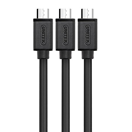 UNITEK 3-Pack Premium Micro USB Cable High Speed USB 2.0 A Male to Micro B Sync and Charge Charging Cables for Android, Samsung, HTC, Motorola, Nokia and More (Black)