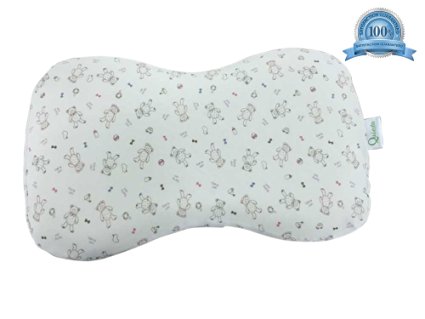 Quiesta Baby Pillow Supports Head & Neck.Curved Design Helps Prevent Flat Head. Can Be Used In Infants Bed, Cot, Crib and Push Chair. Removable Pillows Case. Babies Love it. 100% Money Back Guarantee.