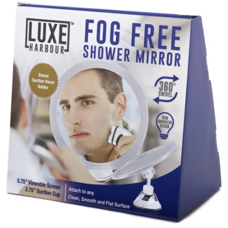 Fogless Shower Mirror - No Fog Adjustable Shaving Mirror- BONUS Razor Holder - Advanced Suction Locks Stability - Personal Mirror or Travel Mirror - Adjustable Arm Shaving Mirror - Gifts for Men