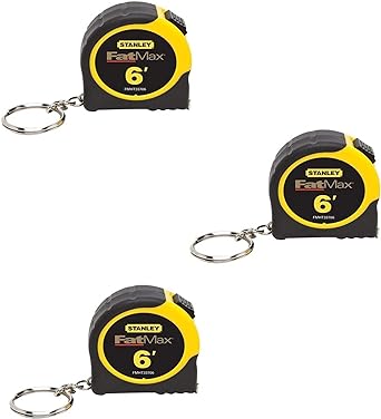 Stanley Fat Max FMHT33706W 1/2 X 6' Fatmax Keychain Tape Measure, 3 Pack