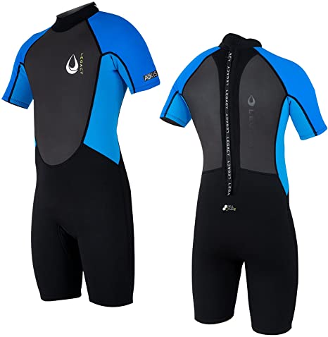 Legacy AXIS 3/2 Junior Wetsuit Shorty Kids Back Zip Entry - Boys & Girls Colours Available