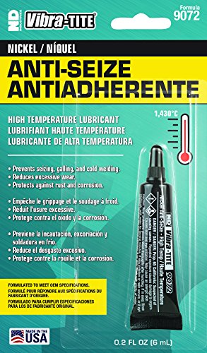 Vibra-TITE 9072 Nickel Anti-Seize Compound Lubricant, 2600 Degree F Maximum Temperature, 6mL Tube