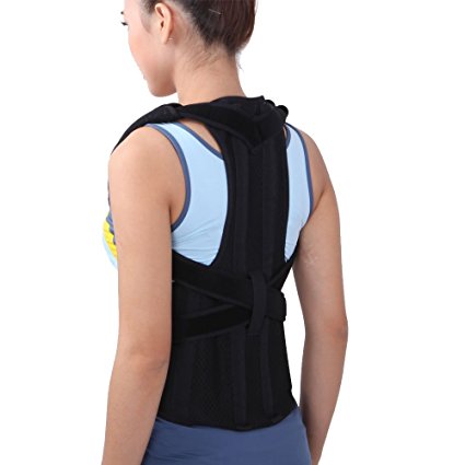 Healsmile® Unisex Adult Medical Shoulder Back Corrector Humpback Orthosis Back Brace Support Kyphosis Correction Tape Bad Posture Orthotics Back Shoulder Support Posture Corrector (L)