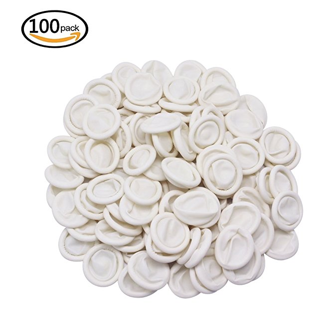 Homgaty 100Pcs Anti-static Latex Rubber Finger Covers Cots fingertips Protector Waterproof Medium Size