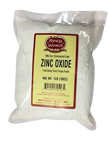 Spicy World Zinc Oxide 1 Pound Bag - NON NANO - 100% Pure Pharmaceutical Grade - Perfect for Sunscreen