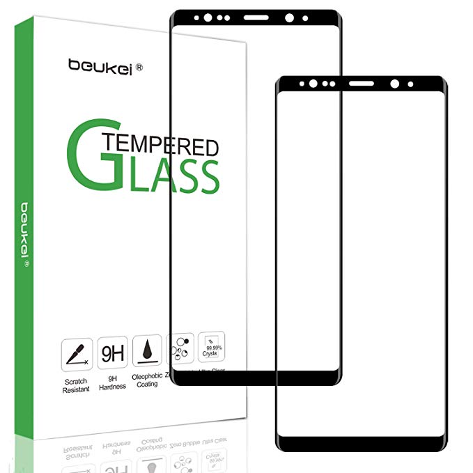 [2-Pack] Beukei for Samsung Galaxy Note 8 [Tempered Glass] Screen Protector [ Glass with 9H Hardness] with Lifetime Replacement Warranty